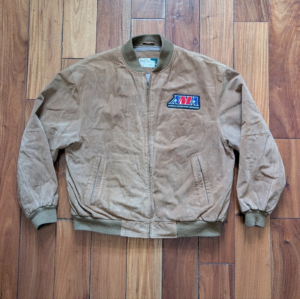 AMA Vintage Pigskin Bomber Jacket (L)
